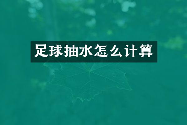 足球抽水怎么计算