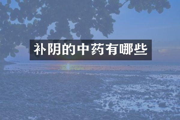 补阴的中药有哪些