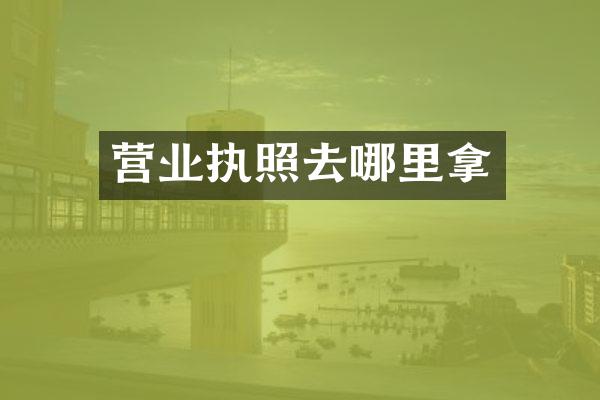 营业执照去哪里拿