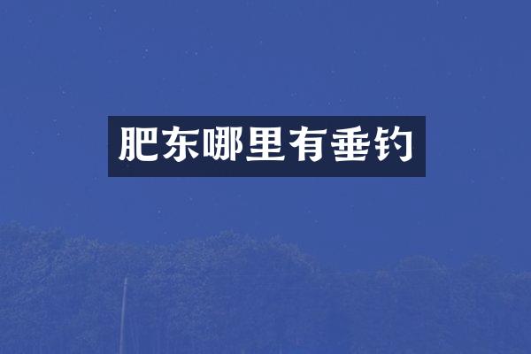 肥东哪里有垂钓