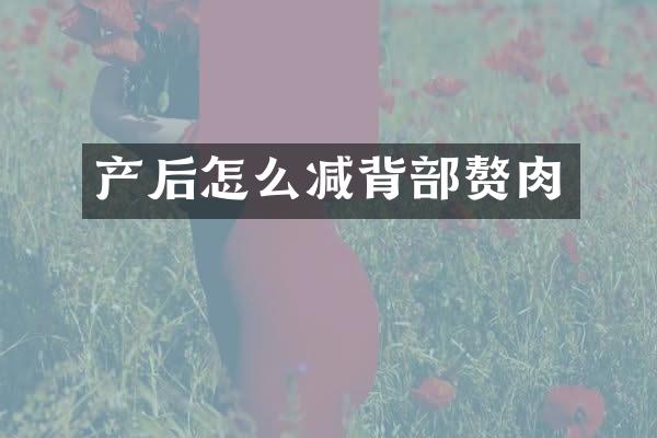 产后怎么减背部赘肉