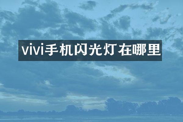 vivi手机闪光灯在哪里