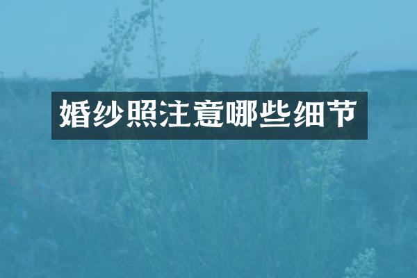 婚纱照注意哪些细节