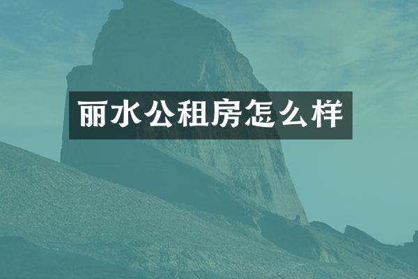 丽水公租房怎么样