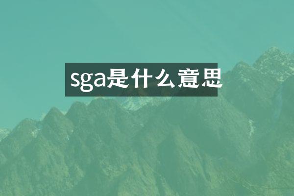 sga是什么意思