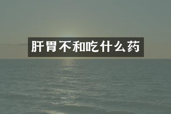 肝胃不和吃什么药