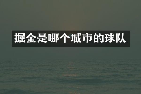 掘金是哪个城市的球队