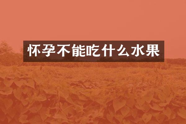 怀孕不能吃什么水果