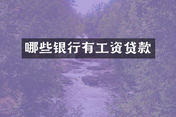 哪些银行有工资贷款