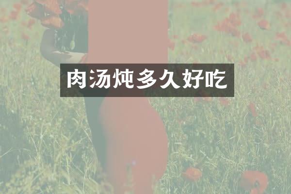 肉汤炖多久好吃