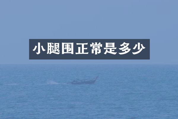 小腿围正常是多少