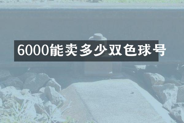 6000能卖多少双色球号