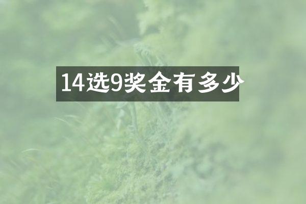 14选9奖金有多少