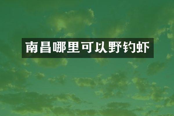 南昌哪里可以野钓虾