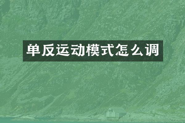 单反运动模式怎么调