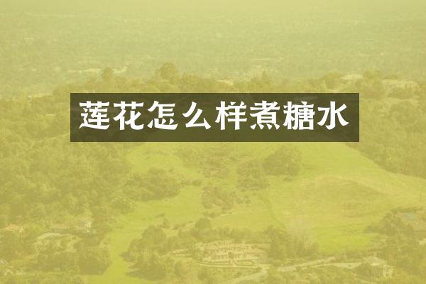 莲花怎么样煮糖水