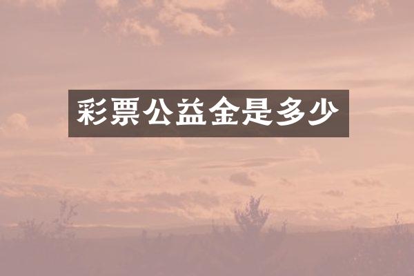 彩票公益金是多少