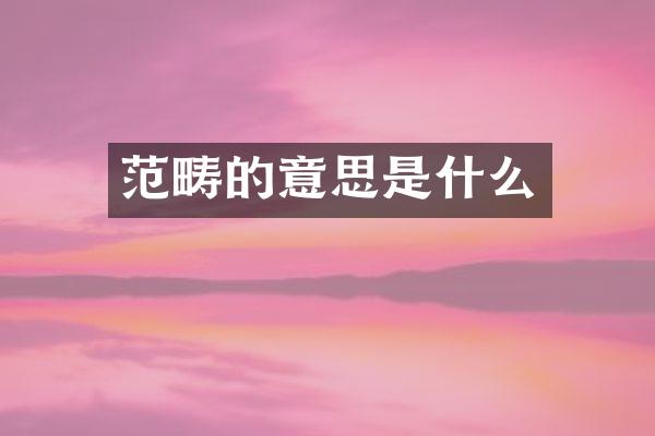 范畴的意思是什么