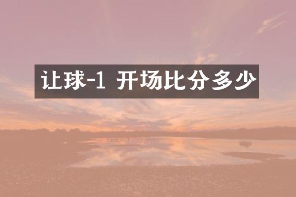 让球-1 开场比分多少