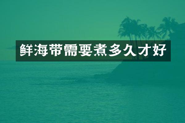 鲜海带需要煮多久才好