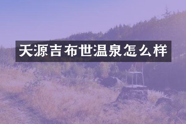 天源吉布世温泉怎么样