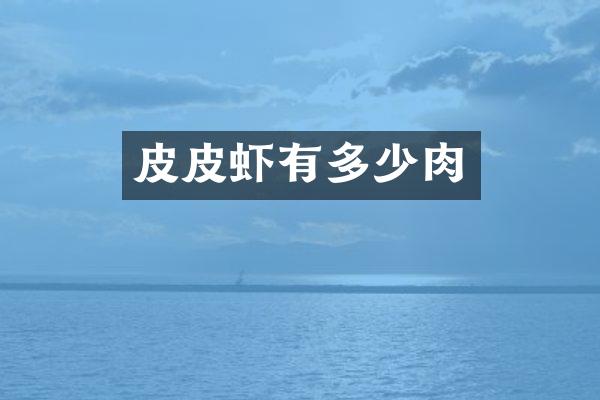 皮皮虾有多少肉