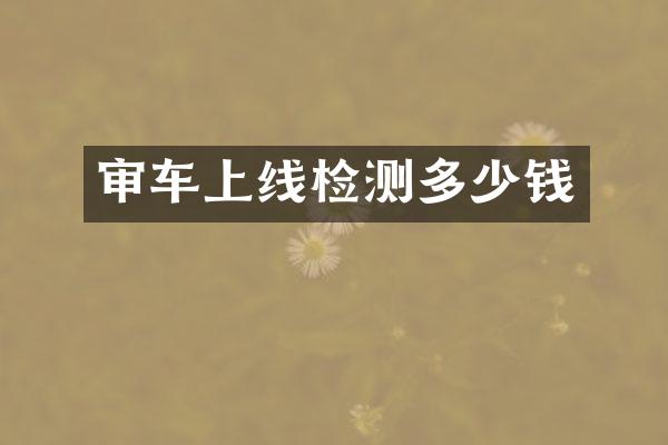 审车上线检测多少钱