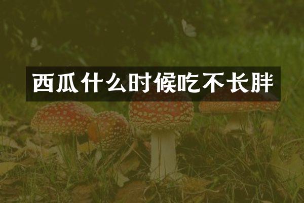 西瓜什么时候吃不长胖