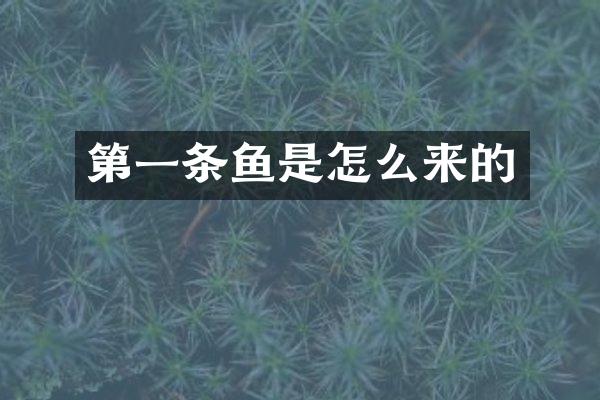 第一条鱼是怎么来的