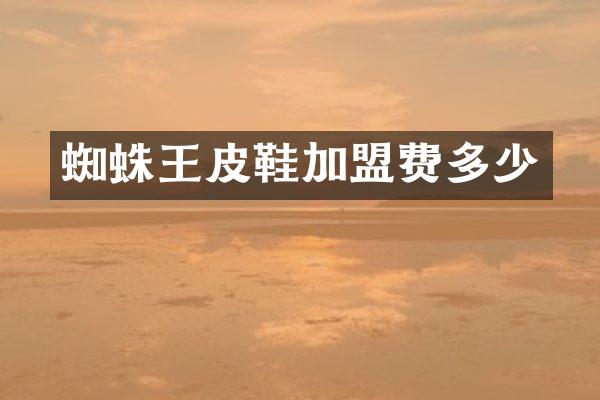 蜘蛛王皮鞋加盟费多少