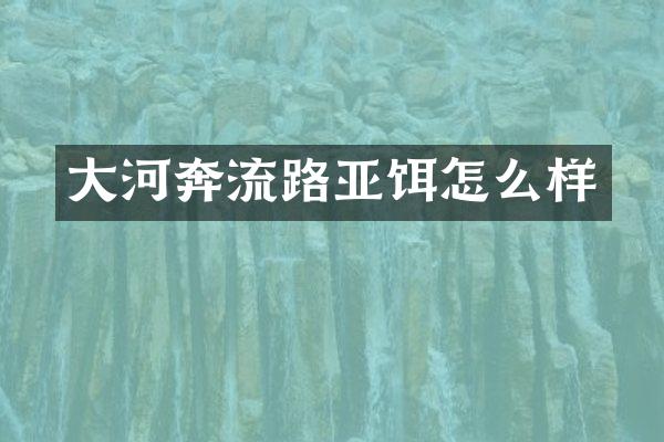 大河奔流路亚饵怎么样