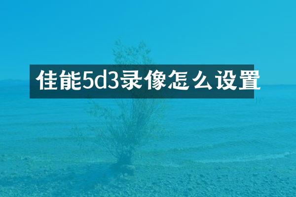 佳能5d3录像怎么设置