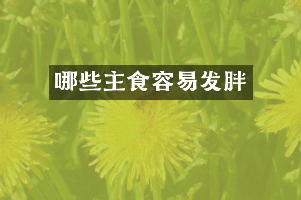 哪些主食容易发胖