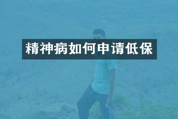 精神病如何申请低保