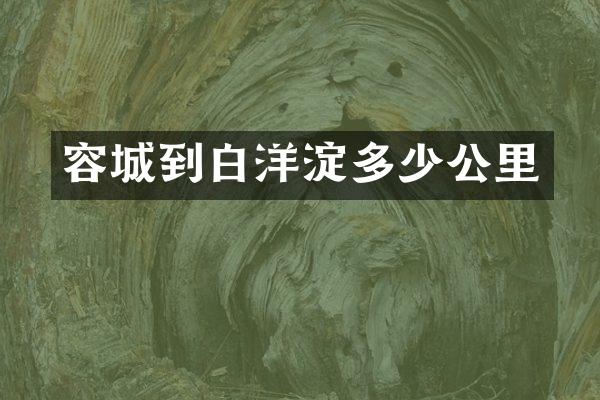 容城到白洋淀多少公里