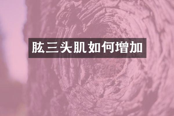 肱三头肌如何增加