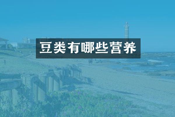 豆类有哪些营养