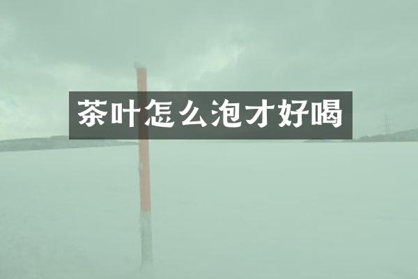 茶叶怎么泡才好喝