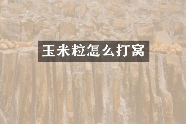 玉米粒怎么打窝