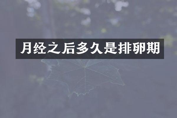 月经之后多久是排卵期