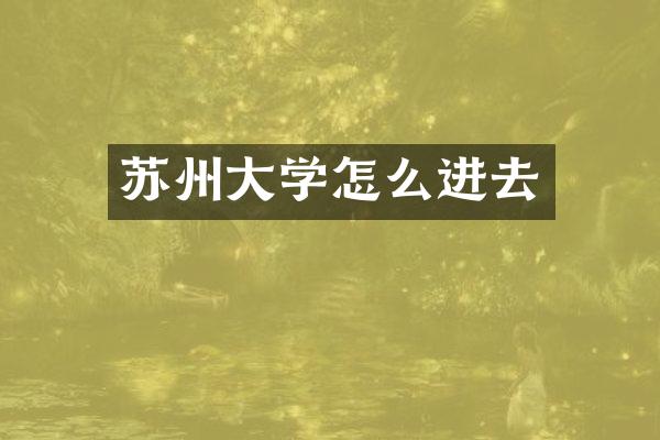 苏州大学怎么进去
