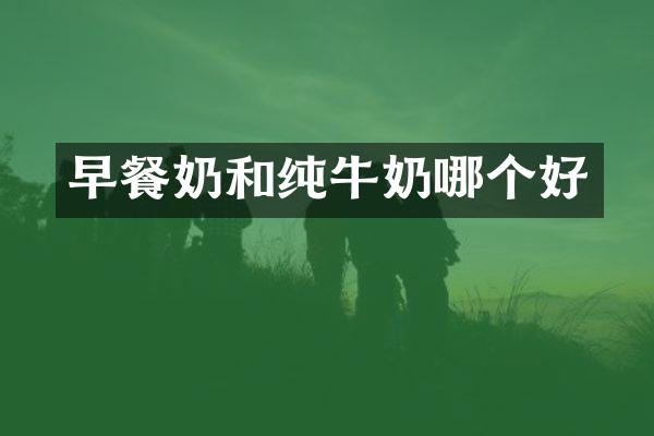 早餐奶和纯牛奶哪个好