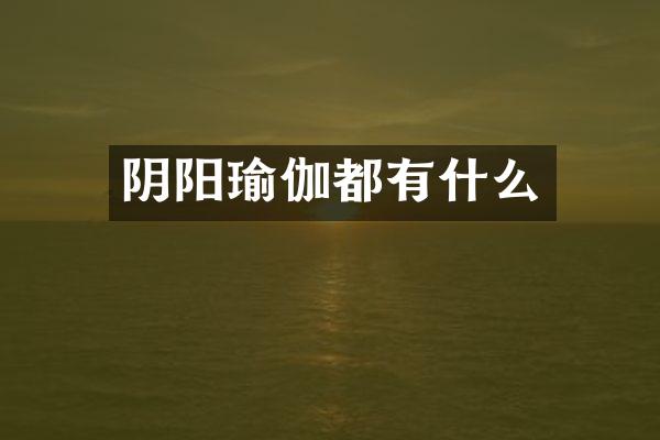 阴阳瑜伽都有什么