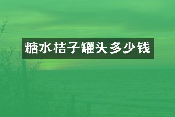 糖水桔子罐头多少钱