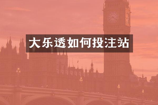 大乐透如何投注站