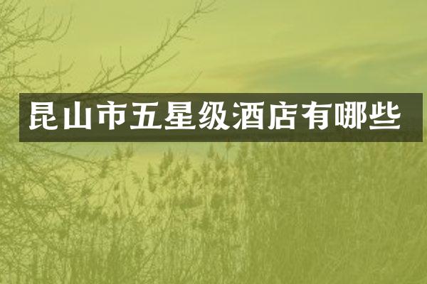 昆山市五星级酒店有哪些