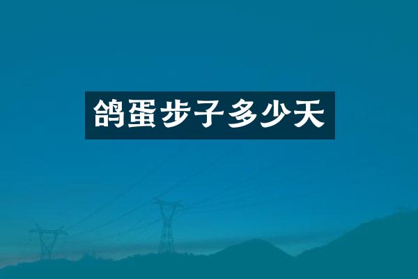 鸽蛋步子多少天