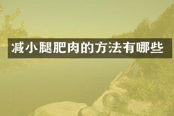 减小腿肥肉的方法有哪些