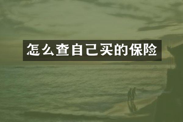 怎么查自己买的保险