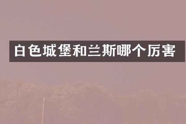 白色城堡和兰斯哪个厉害